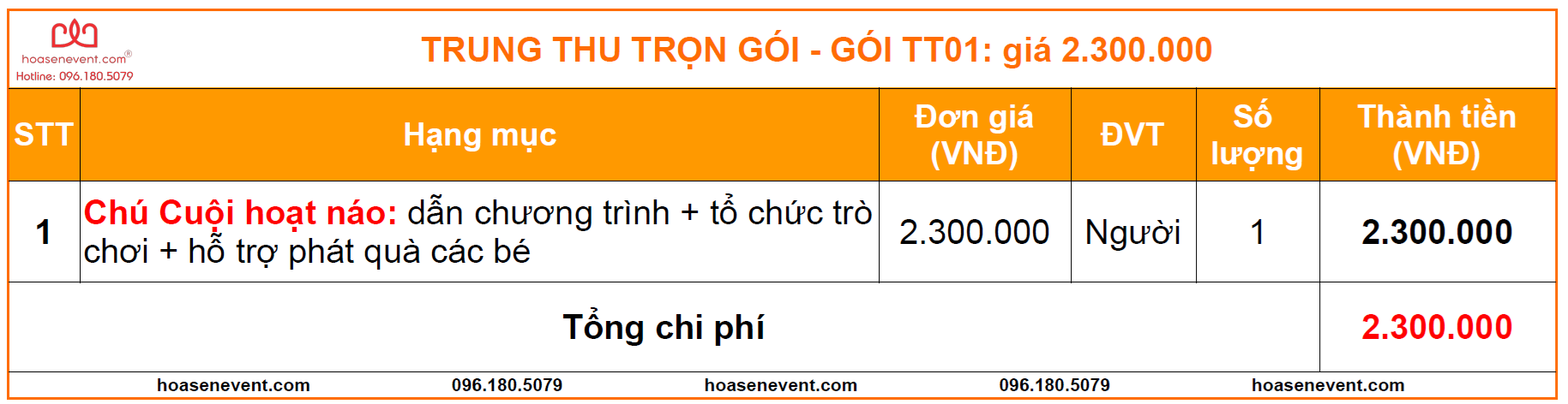 Gói trung thu số 1