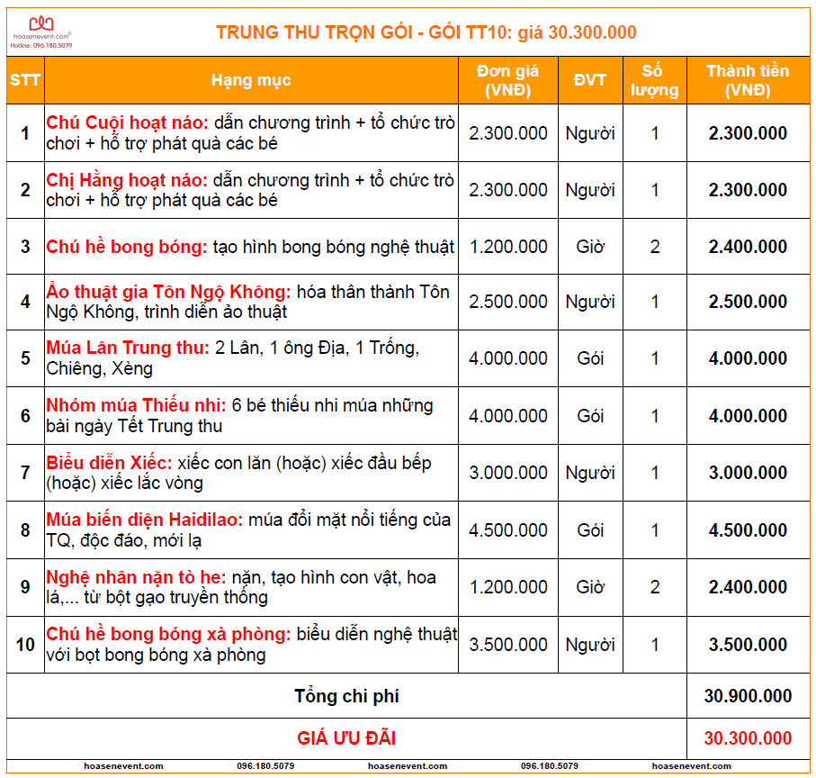 Tổ chức Tết Trung thu trọn gói Tổ chức Tết Trung thu trọn gói