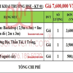 Gói khai trương KT 01 HSE