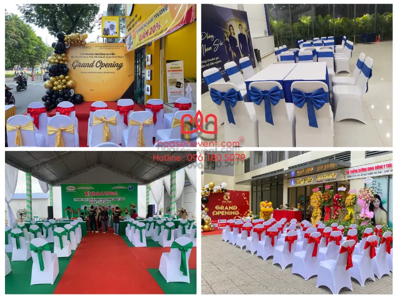 Ghế banquet sự kiện nhiều màu