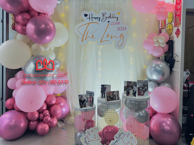 Trang trí sinh nhật, thôi nôi tone Hồng Trang trí sinh nhật, thôi nôi tone Hồng