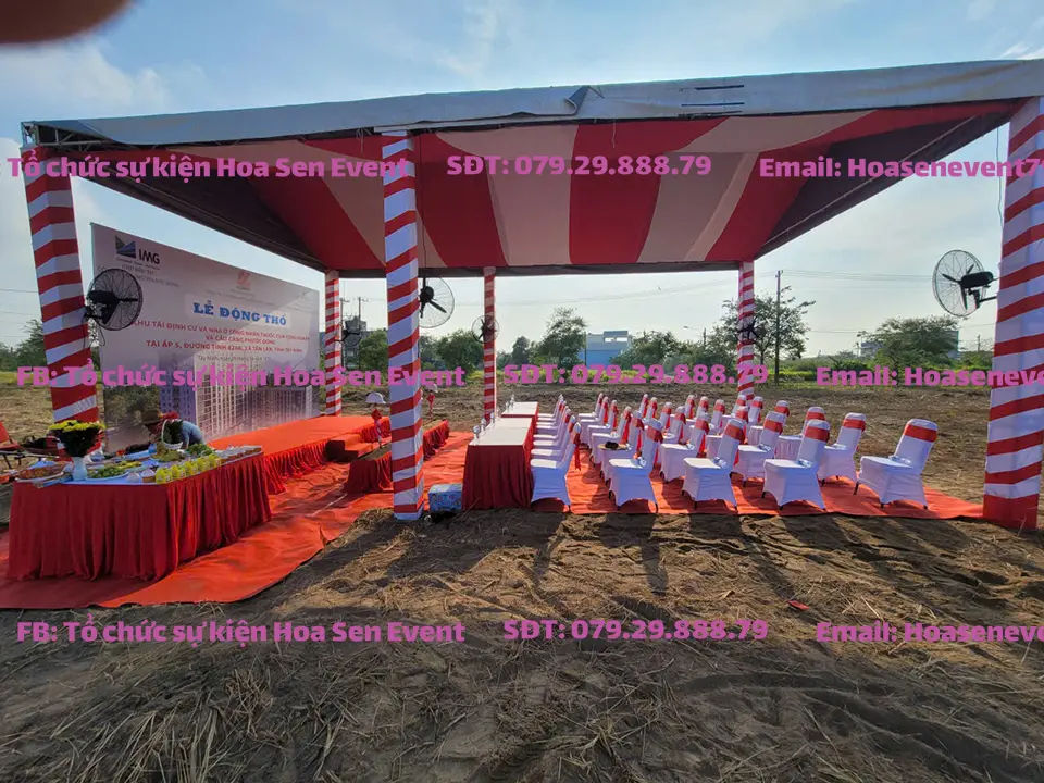 Tổ chức sự kiện khởi công đơn giản có mái che tại Tây Ninh