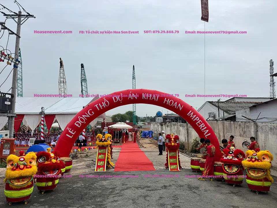 Cho thuê cổng hơi dịch vụ khởi công Khải Hoàn Land